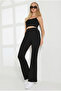 Women's Flared Front Ribbed Modal Fabric High Waist L Stretch Fabric t Shaping / Sculpting Pants Leggings - 6