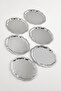 Ovaldi Set of 6 Stainless Steel Oval Coffee Presentation Tray Serving Tea Tray Decorative Tray - 6