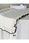 Natural Embroidered Linen Frilled Rectangular Runner 50X150Cm - 5