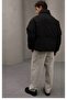 Men's High Collar Puffer Jacket |   Trendy Puffer Jacket |   Black Velvet and Gray Matte Option |   Winter - 3
