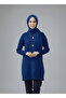 Cobalt Blue Crew Neck Oversized Women's Knitwear Sweater Tunic - 8