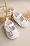 Baby Girl First Step Shoes with Stone Buckle Leather