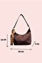 Zippered Shoulder Bag with Suede Scarf Detail