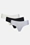 Women 3 Pieces Solid Laser Cut String Panties, Multicolor - 2