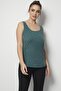 Women's Green Shiny Sports Tank Top - 6