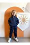 Boys / Girls Mock Neck Sweatshirt Kangaroo Pocket 3 Thread Ş Fleece-Lined Navy Blue - 7