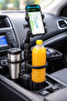 Multifunction Dual Car Cup Holders Organizer with 360° Adjustable Phone Holder and Storage Tray - 2
