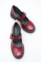 Women's Special Design Platform Heels Elegant Buckle Banded Ballerina Burgundy Patent Leather Loafer Moccasin Shoes - 6
