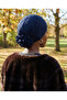 Luxury Ribbed Back Chiffon Accessory Navy Blue Ready-To-Wear Turban Hijab Bonnet Suitable for Medical Use - 3