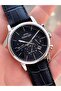 Dark Navy Blue Leather Cord Internal Functions Active 10 Atm Water Resistant Men's Wristwatch Esl.09 - 3