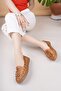 D25Ya 345 Tan Genuine Leather Perforated Women's Shoes Real Leather Daily Comfortable Soft Tan - 4