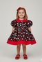 Polka Dot Multicolor Red Girls Kids Baby Cotton Puffy Dress