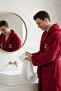 Welsoft Long Hooded Burgundy Men's Plush Robe Is a Robe. - 2