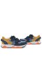 Genuine Leather Navy Blue Tan Kids Sneakers Sports Shoes - 8