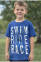 Fancy Kids Boy's T-Shirt Triathlon Printed Blue