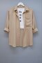 Oversized Front-Tied 100% Linen Shirt Is Relaxed Fit Dir.Bej - 5
