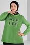 Stone Printed Double Skirt Track Suit Set 43389