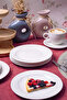 6-Piece Elif 18 cm Porcelain Cake and Dessert Plate Set - Elegant and Modern Design - 6
