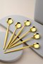 6-Piece Lux Round Gold Teaspoon - Spoon