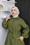 Hidden Placket Trench Coat Khaki 4430 - 2