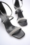 Black Women's Heeled Sandals Tr12My03A - 5