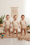 100% Cotton Long Sleeve Baby Bodysuit Snap Fastener Bodysuit Set of 3 - 2