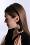 White Pearl Maternity Crown with Black Dangling Earrings 1012