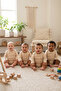 100% Cotton Long Sleeve Baby Bodysuit Snap Fastener Bodysuit Set of 4 - 2