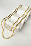 Gold Color Steel Double Italian Chain Necklace - 2