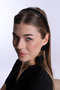 White Pearl Maternity Crown with Black Dangling Earrings 1012 - 4