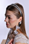 White Pearl Maternity Crown with Gray Dangling Earrings 1012 - 2