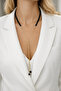 Special Design Onyx Natural Stone & Stainless Steel'Y' Necklace with Elevator