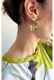 Gold Color Wavy Shape Women's Earrings – Modern Design, Stylish and Elegant - 8
