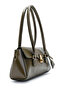 Baguette-Shaped Special Lock Pendant Detail Hilly Women's Shoulder Bag Khaki - 3