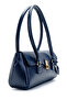 Baguette-Shaped Special Lock Pendant Detail Hilly Women's Shoulder Bag Navy Blue - 2