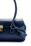 Baguette-Shaped Special Lock Pendant Detail Hilly Women's Shoulder Bag Navy Blue - 4