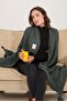 Coco Rice Knitted Knitwear TV Blanket Throw Khaki Knitted Sofa Shawl with Pompom - 8
