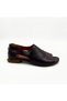 Dark Brown Soft Leather Open Toe Ballerinas