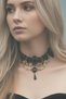 Zet Style Arcana Collection “Arcana Noctis – Secrets of the Night” Black Lace Choker Gothic Necklace - 5