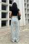 Avril Baggy Acid Wash Buckle Detail Loose Fit Wide Leg Casual Baggy Jean Denim Baggy Women's Pants - 7