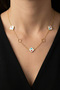 Steel 22K Flower Enamel White Necklace 45 cm |   Gold Color Non Tarnish Women Jewelry Steel Necklace
