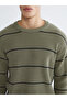 Crew Neck Striped Men's Knitwear Sweater - 3