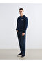 Lcwaikiki Classic Navy Blue Crew Neck Printed Men's Thick Sweatshirt - 2