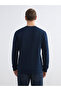 Lcwaikiki Classic Navy Blue Crew Neck Printed Men's Thick Sweatshirt - 4