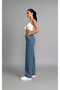 Luffy Blue Stretch Fabric Super High Waist Loose Leg Denim Palazzo Pants - 6