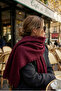 Trendy Burgundy Long Soft Fringed Winter Shawl Scarf