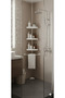 Corner Shelf 4-Tier Tension Pole Adjustable Stainless Steel Shower Caddy (Height 95-250cm) - White