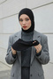 Four Seasons Detachable Hijab Bonnet with Visor, Black, B-82O - 2