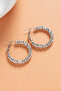 Women's Textured Hoop Earrings / Sparkling Earrings - 3