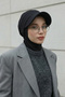 Four Seasons Detachable Hijab Bonnet with Visor, Black, B-82O